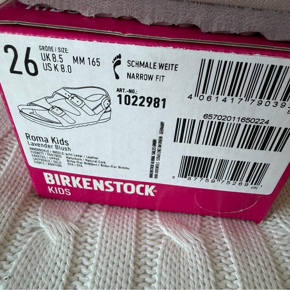 Birkenstock Roma Kids Sandal 8 Lavender Blush NEW Summer Slides Cute Girls Shoe - Picture 4 of 9